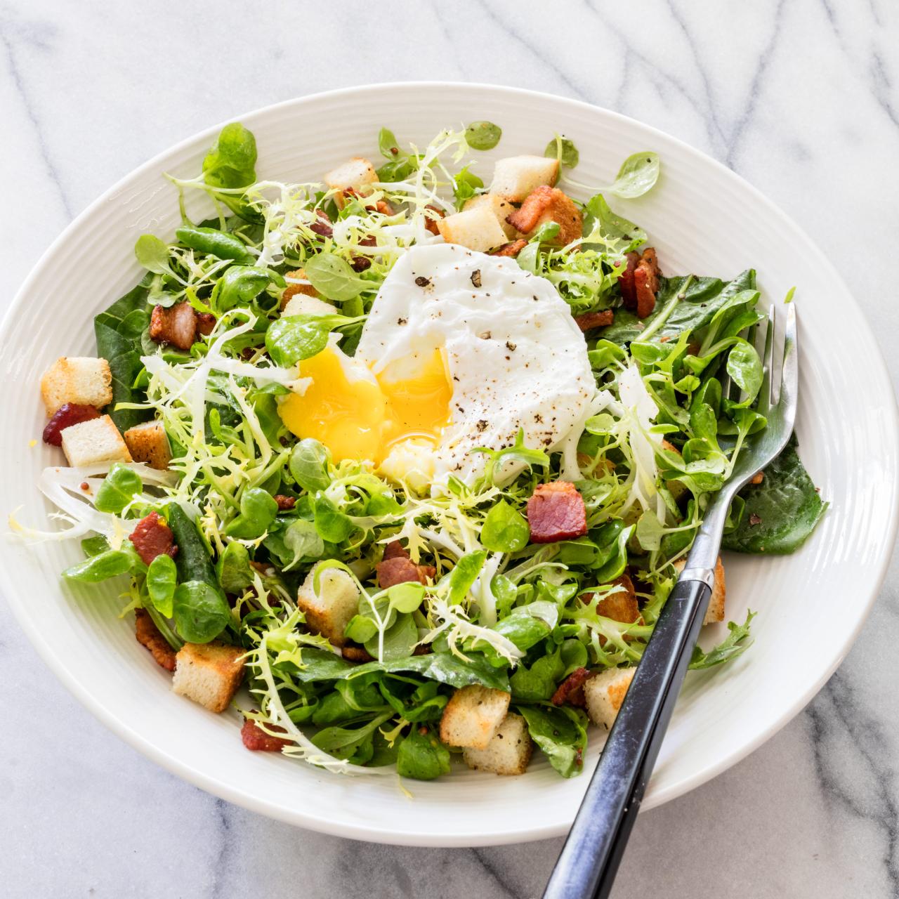 Salad with Bacon and Poached-Egg (Salade Lyonnaise) | America's Test Kitchen Recipe