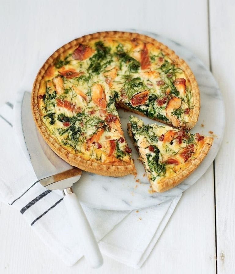 Cheat's hot-smoked salmon tart recipe | delicious. magazine