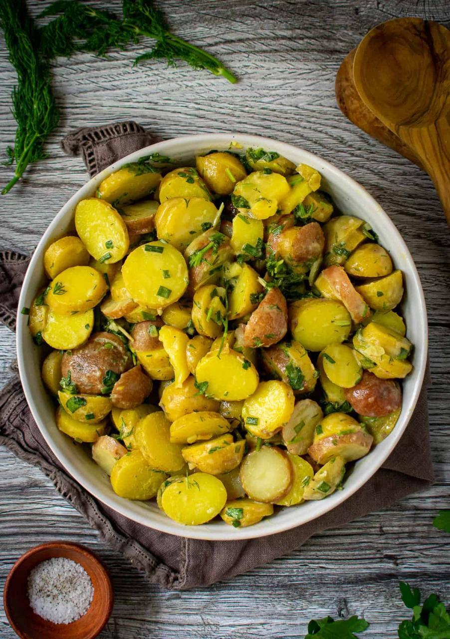 Healthy Vegan French-Style Potato Salad [no mayo!] - Shane & Simple