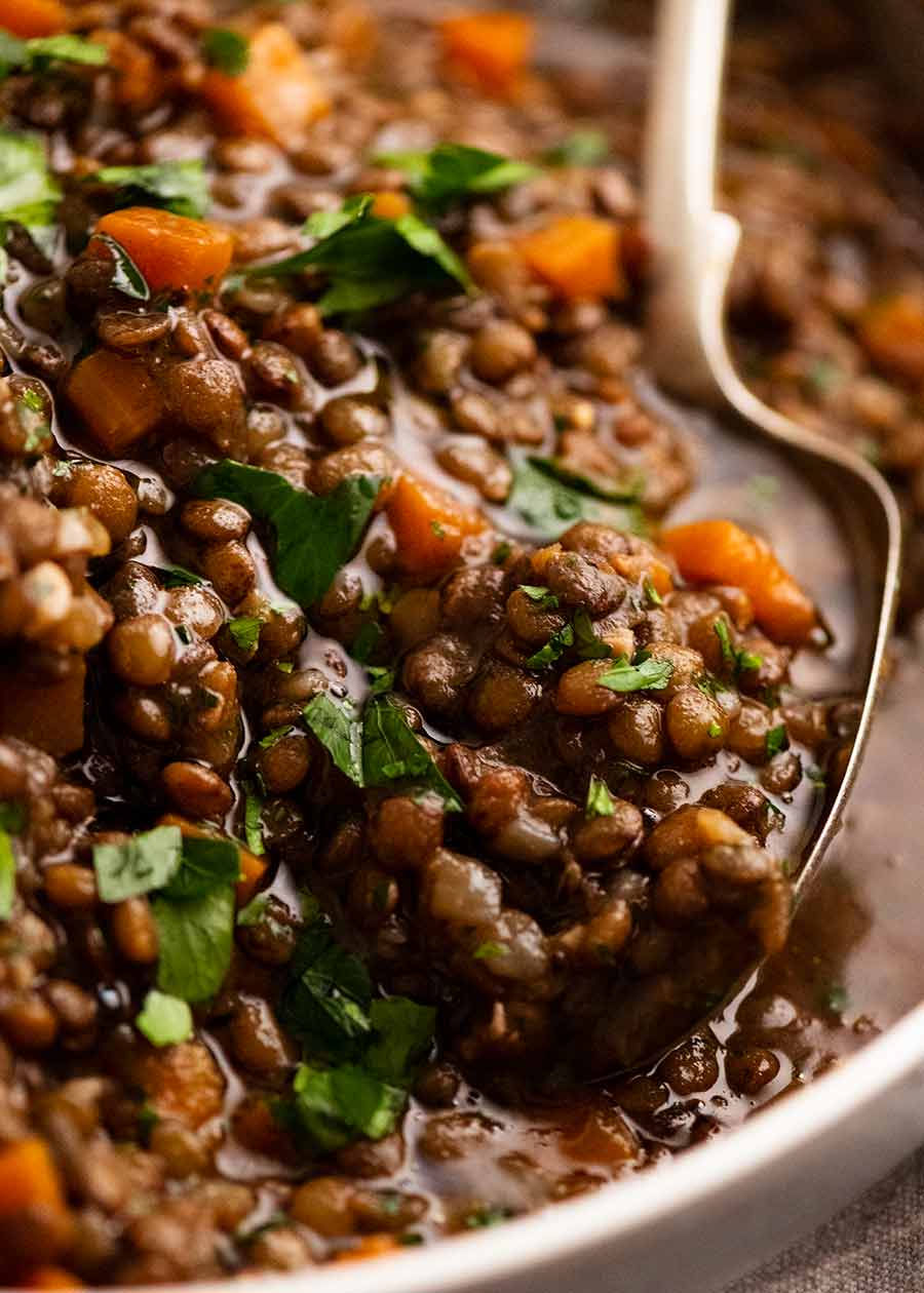 Lentil Ragout - French Puy lentil side dish | RecipeTin Eats