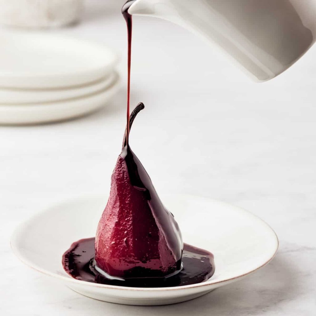 Easy Poached Pears in Red Wine - Resplendent Kitchen