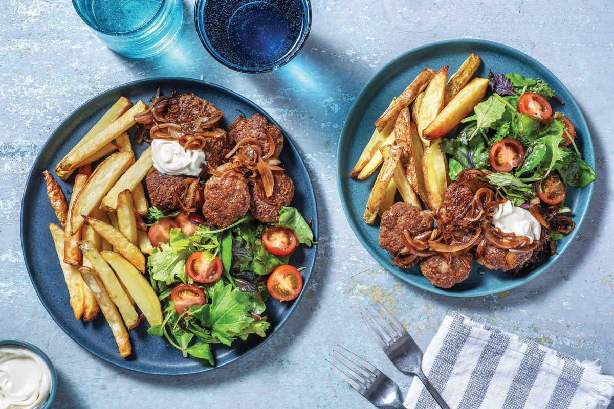 Garlic & Herb Parmesan Beef Rissoles Recipe | HelloFresh