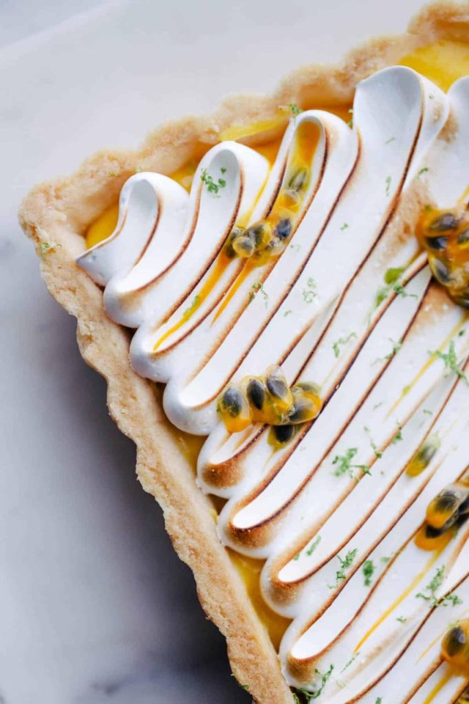 Passion Fruit Curd Tart with Lime Meringue - Emily Laurae