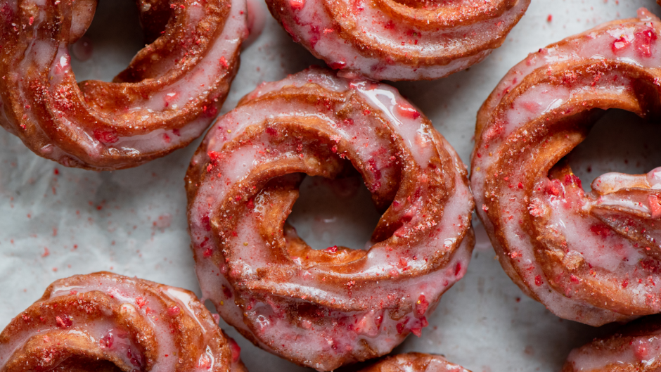 Lactose-Free Strawberry Glazed French Crullers Recipe | Lactaid®