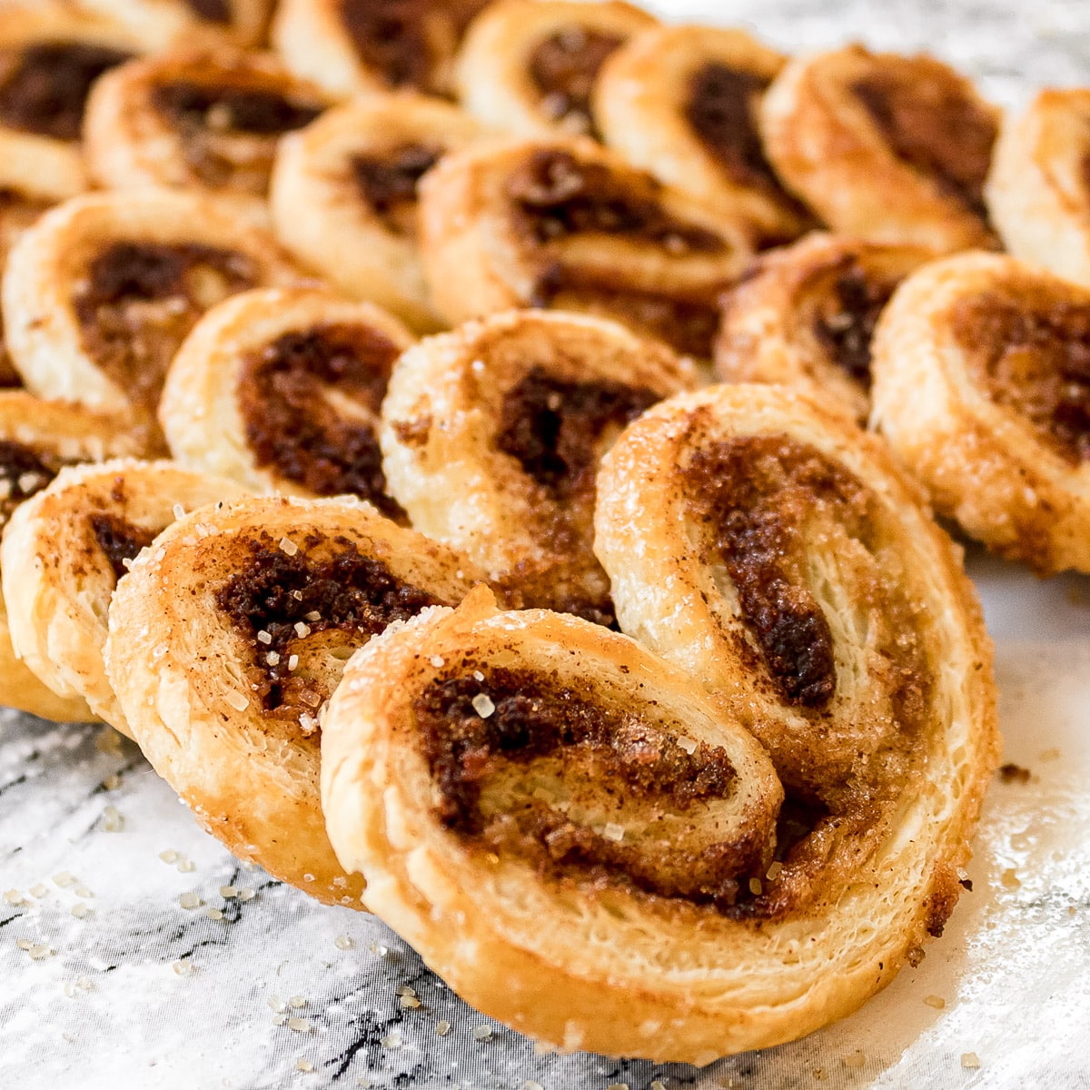 Cinnamon Palmiers - Easy Sweet Puff Pastry Cookies - Chenée Today