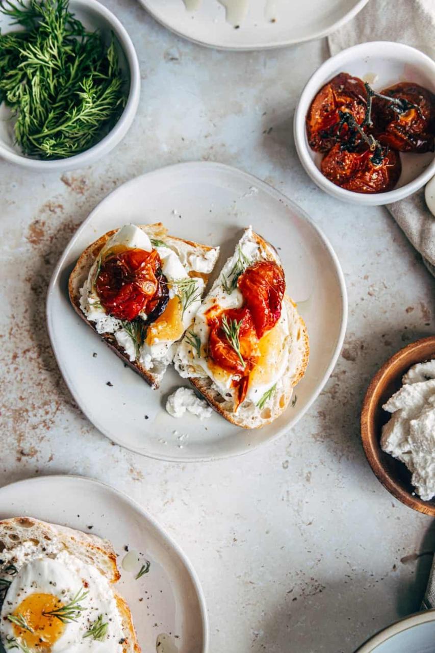 Roasted Tomato Tartine with Homemade Ricotta - Emily Laurae